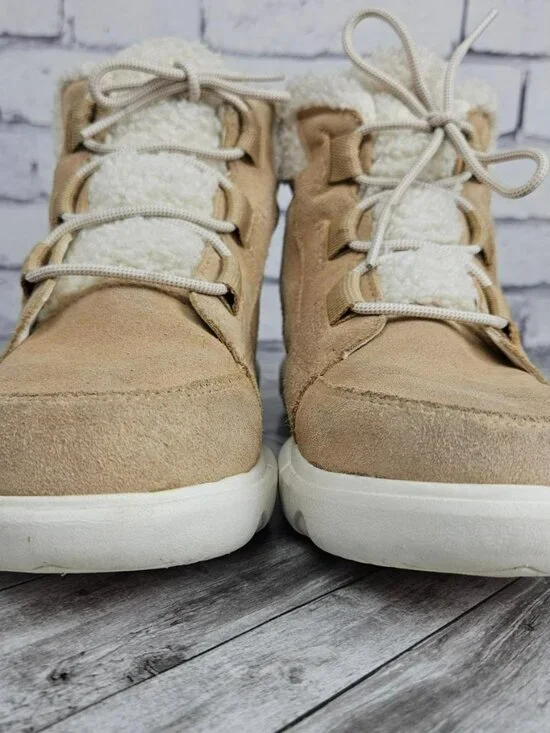 Sorel Womens 9 NL4451-262 Cozy Suede Winter Boots Sherpa Lined Booties Beige - Picture 8 of 15